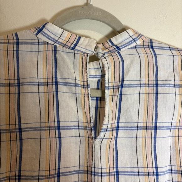 Anthropologie Maeve Sava Swing Top Plaid Neutral Motif Size 12 - Picture 8 of 10